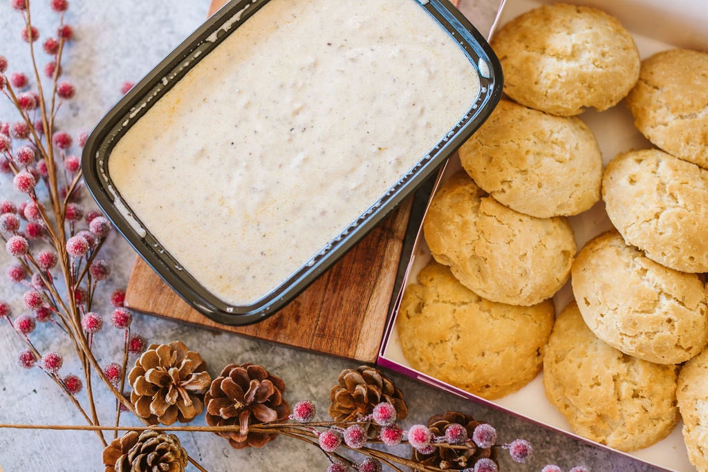 Family Packs of Biscuits and Gravy Sausage or Vegan Mushroom Gravy